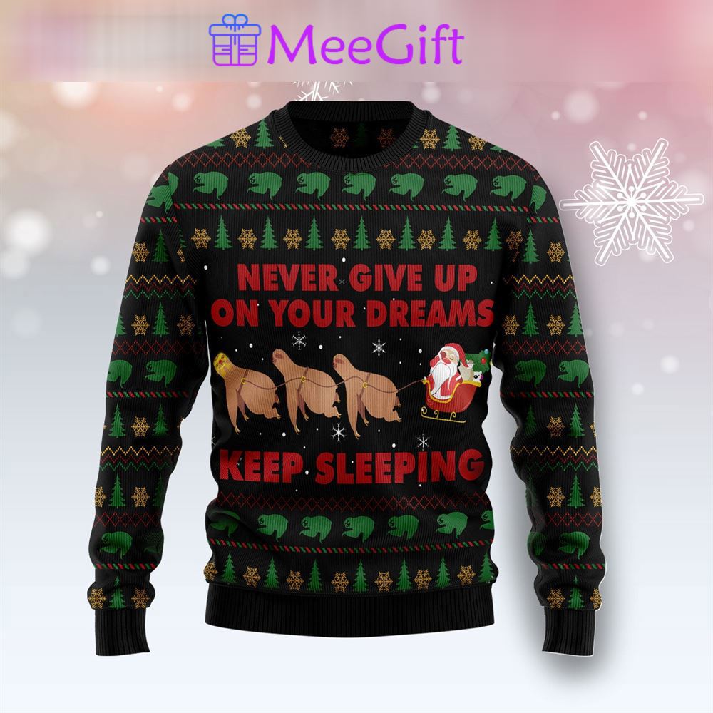 Sloth keep sleeping ugly christmas sweater…