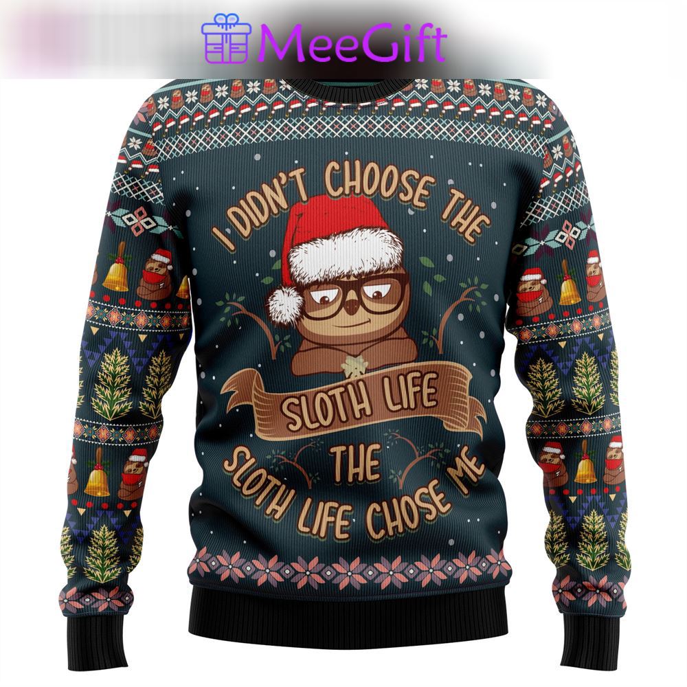 Sloth life ugly christmas sweater –…