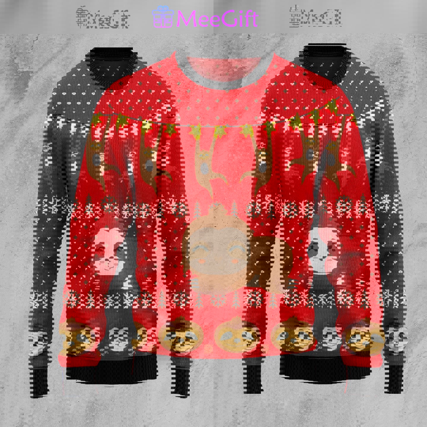 Sloth lover ugly christmas sweater unisex…