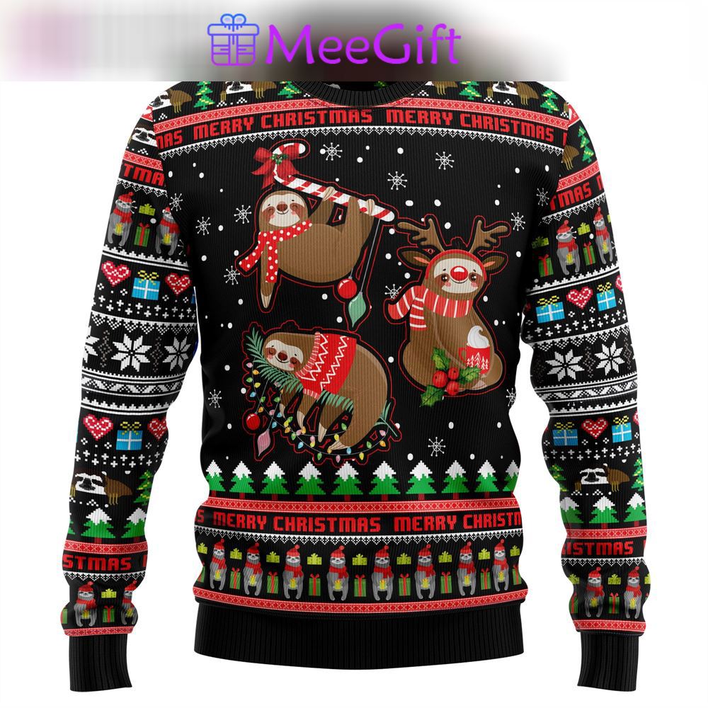 Sloth xmas ugly christmas sweater –…