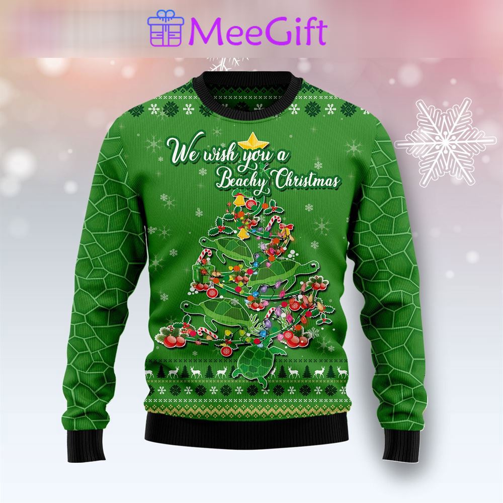 Turtle christmas tree ugly christmas sweater…