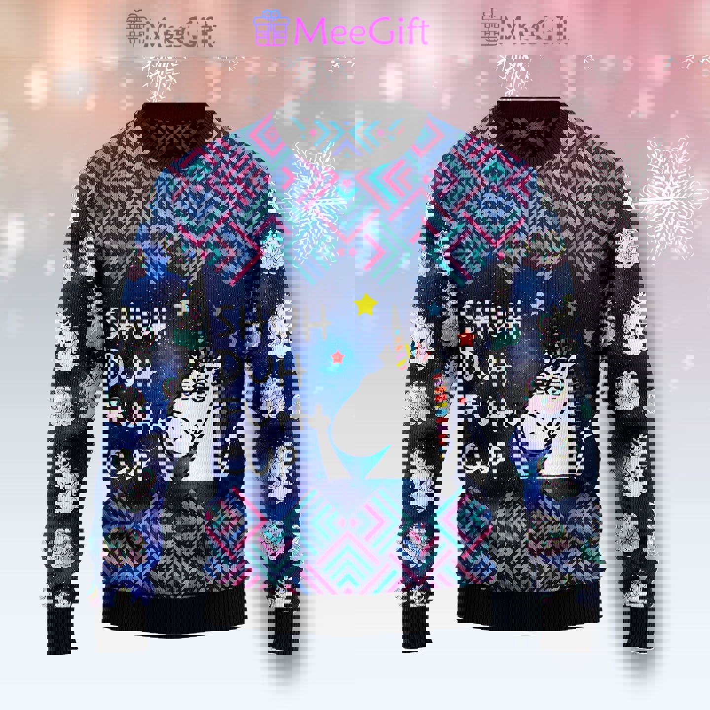 Unicorn galaxy cool ugly christmas sweater…