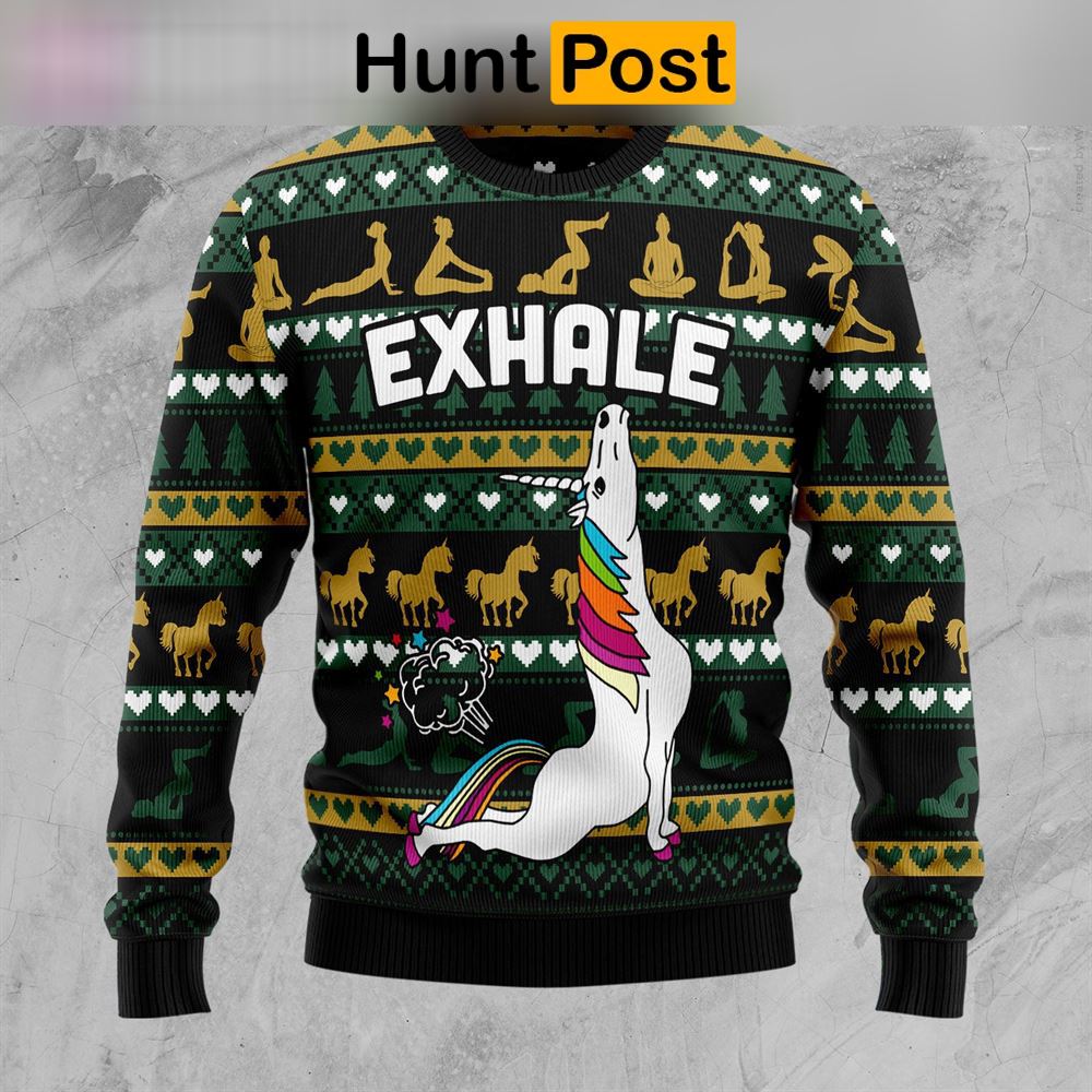Yoga unicorn ugly christmas sweater –…