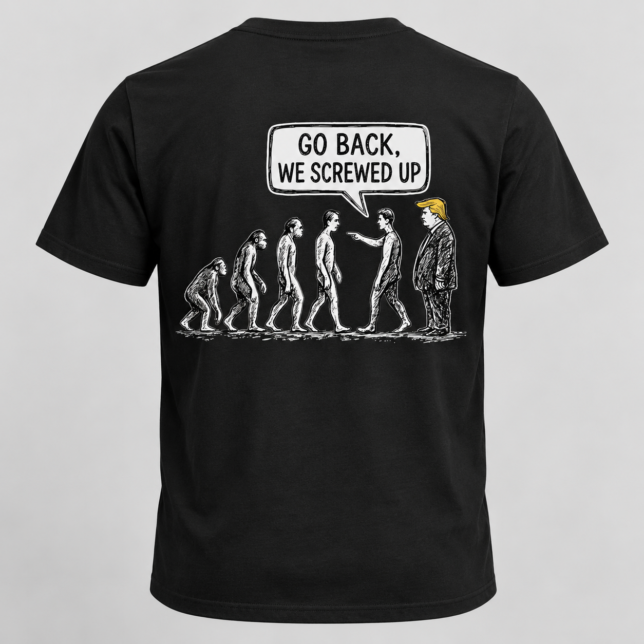 Funny Anti Trum'p Evolution Cartoon T-Shirt